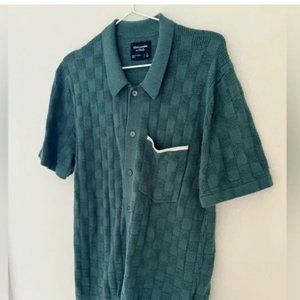 RARE Abercrombie sweater polo LARGE green